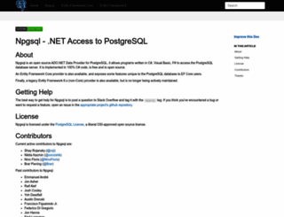 npgsql.org screenshot
