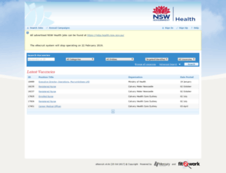 nswhealth.erecruit.com.au screenshot