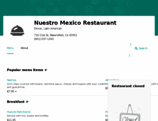 nuestromexicorestaurant.eat24hour.com screenshot