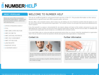 numberhelp.co.uk screenshot