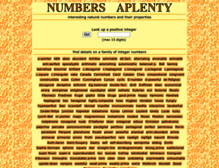 numbersaplenty.com screenshot