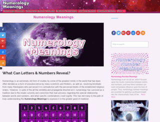 numerologymeanings.net screenshot