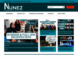 nunez.edu screenshot