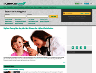 nursing.careercast.com screenshot