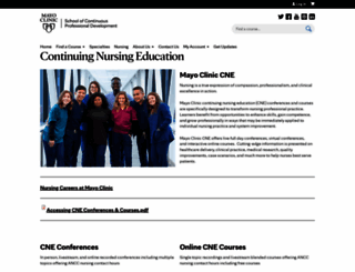 nursingconferencesmn.mayo.edu screenshot