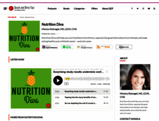 nutritiondiva.quickanddirtytips.com screenshot