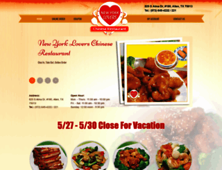 nyloverschineserestaurant.com screenshot