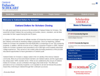 oakland.dollarsforscholars.org screenshot