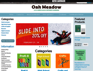 oakmeadowbookstore.com screenshot