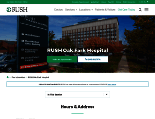 oakparkhospital.org screenshot