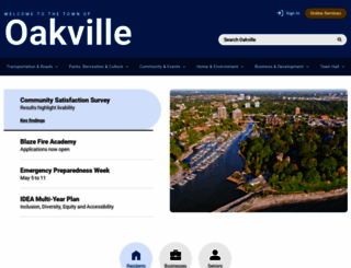 oakville.ca screenshot