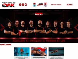 oakvilleaquatics.ca screenshot