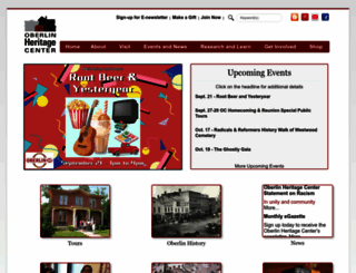 oberlinheritagecenter.org screenshot