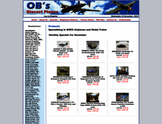 obsdiecastplanes.com screenshot