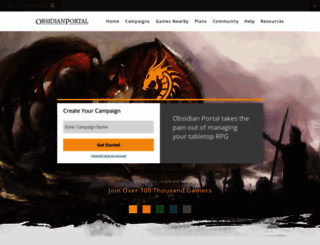 obsidianportal.com screenshot