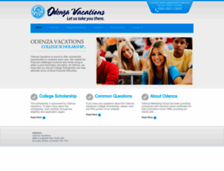 odenzavacationsscholarships.com screenshot