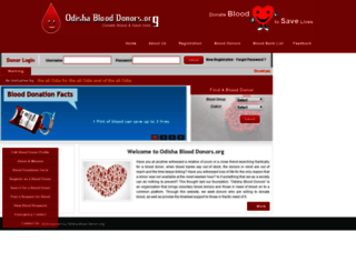 odishablooddonors.org screenshot