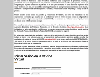 oficinavirtual.issste.gob.mx screenshot