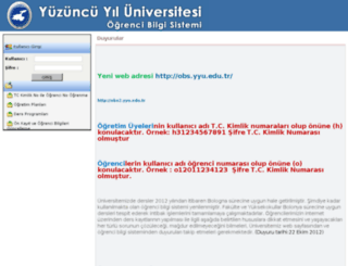 ogr.yyu.edu.tr screenshot