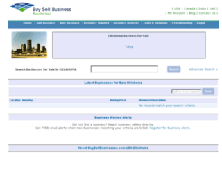 oklahoma.buysellbusinesses.com screenshot