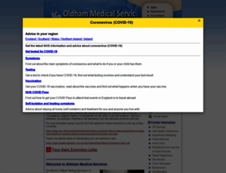 oldhammedicalservices.co.uk screenshot