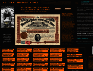 oldwesthistorystore.com screenshot