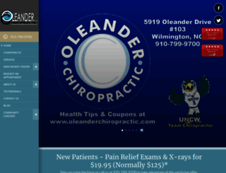 oleanderchiropractic.com screenshot