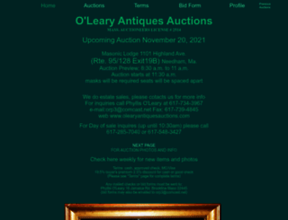 olearyantiquesauctions.com screenshot