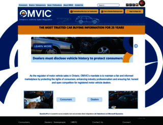 omvic.on.ca screenshot