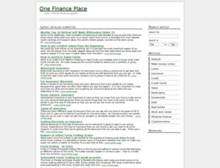 onefinanceplace.com screenshot