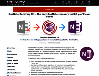 onenote.recoverytoolbox.com screenshot
