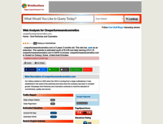 oneperfumesandcosmetics.com.webstatdata.com screenshot