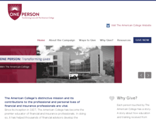 oneperson.theamericancollege.edu screenshot
