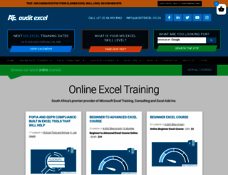 online-excel-training.auditexcel.co.za screenshot