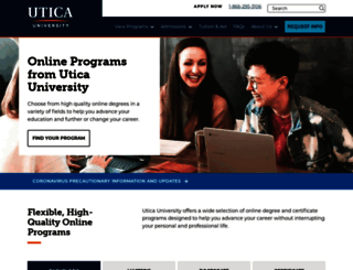 online.utica.edu screenshot