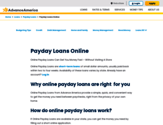 onlineapplyadvance.com screenshot