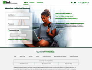 onlinebanking.tdbank.com screenshot