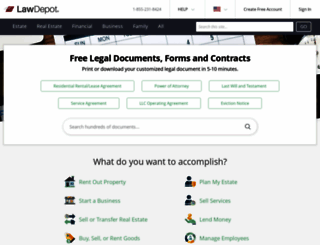 onlineforms.lawdepot.com screenshot