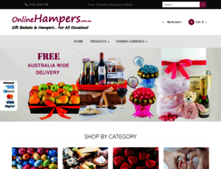 onlinehampers.com.au screenshot