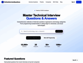 onlineinterviewquestions.com screenshot