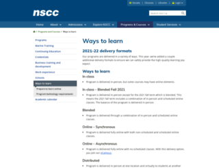 onlinelearning.nscc.ca screenshot