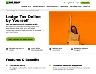 onlinetax.hrblock.com.au screenshot