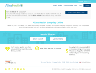 onlinevisit.allinahealth.org screenshot