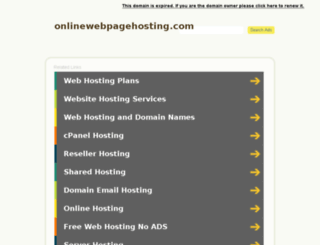 onlinewebpagehosting.com screenshot