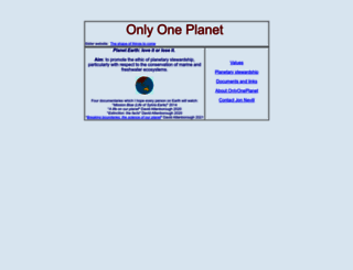 onlyoneplanet.com screenshot