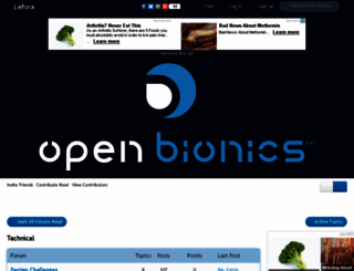 openbionics.lefora.com screenshot