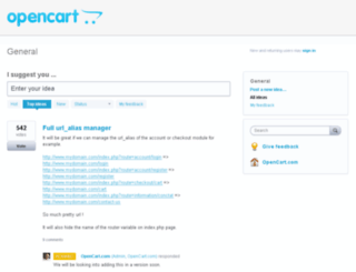 opencart.uservoice.com screenshot