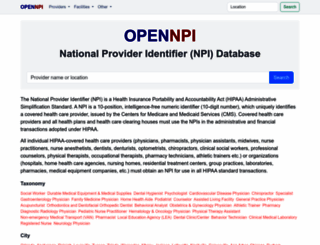 opennpi.com screenshot
