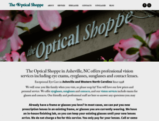 opticalshoppeasheville.com screenshot