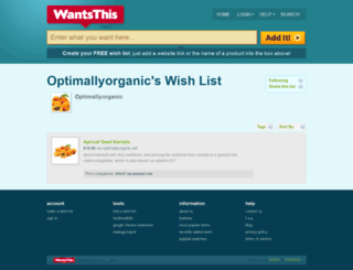 optimallyorganic.wantsthis.com screenshot